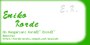 eniko korde business card